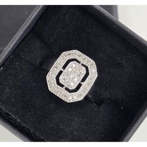 Affinity Diamond 1/4 ct. tw Vintage Style Sterling Silver Ring Size 7